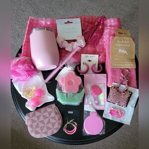 PINK Lady SUPER Bundle! Candle, Tumbler, Jewlery, Card Holder, Bag Charm & More!